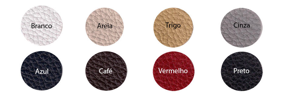 Mojoboard - Opções de revestimento: Cores Branco, Areia, Trigo, Cinza, Azul, Café, Vermelho e Preto